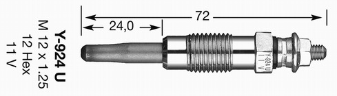 NGK Izzítógyertya Y-924U_NGK